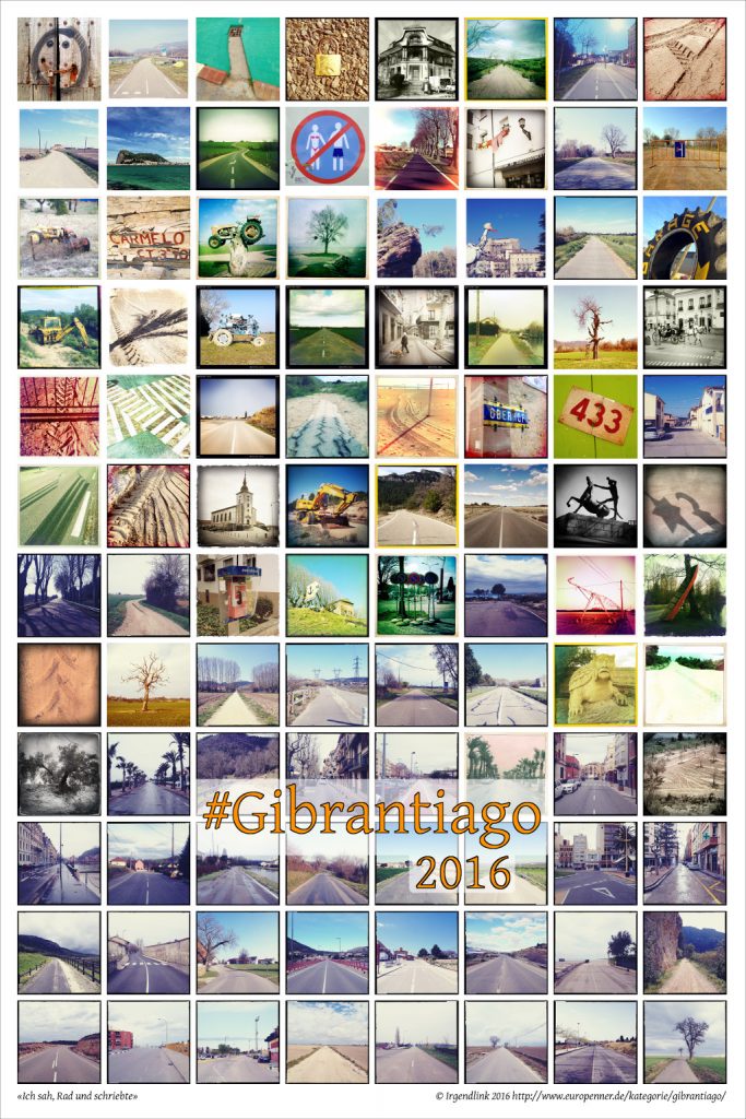 Gibrantiago Dankesposter mit 96 quadratischen Bildern der Reise im Frühjahr 2016